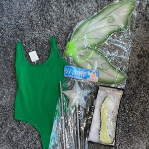 NWT Tinker bell leotard, wand, wings & ballet flats🎃